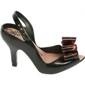 Vivienne Westwood x Melissa Lady Dragon pumps black and tortoise bow 8